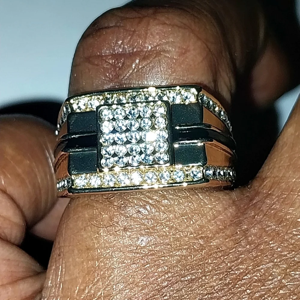 Classic Blinged Out Men's Ring Sz 7
